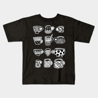 Doodle tea cups Kids T-Shirt